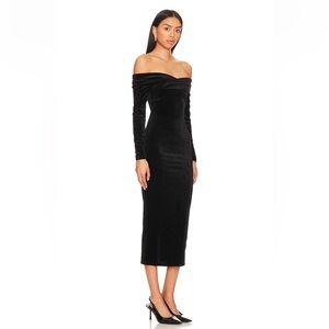 All Saints delta velvet dress black